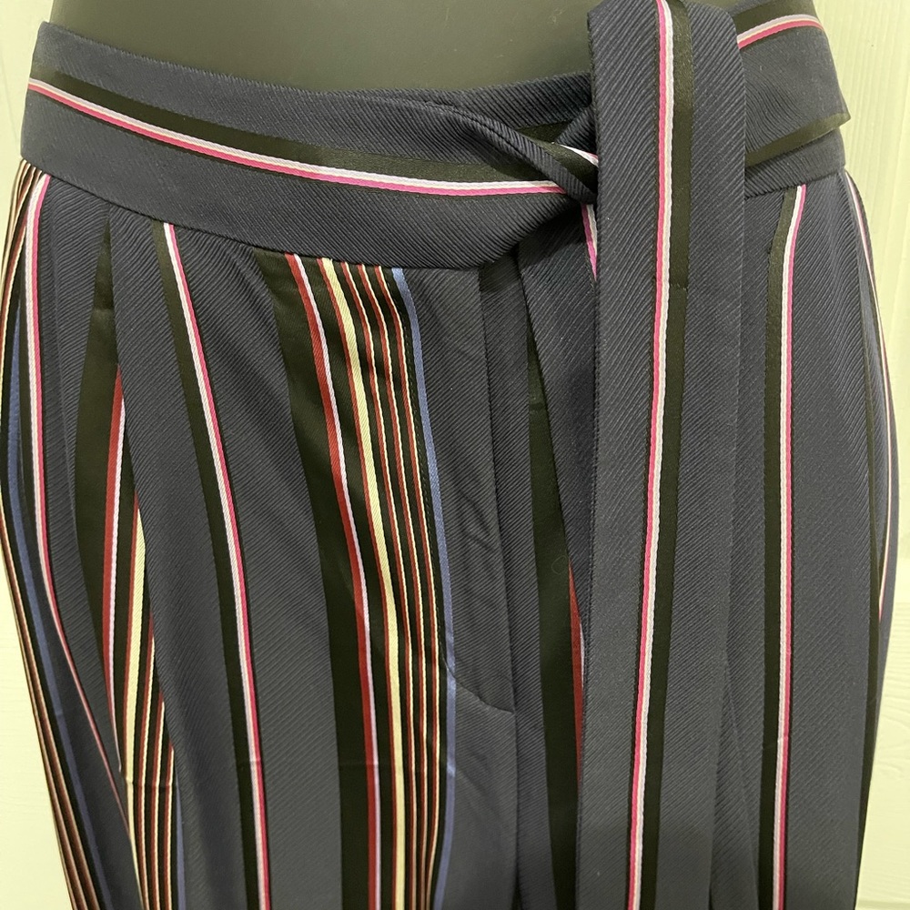 Karen Millen striped multi colored belted pants